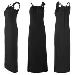 Cabi Bow Halter Maxi Dress - Black M
